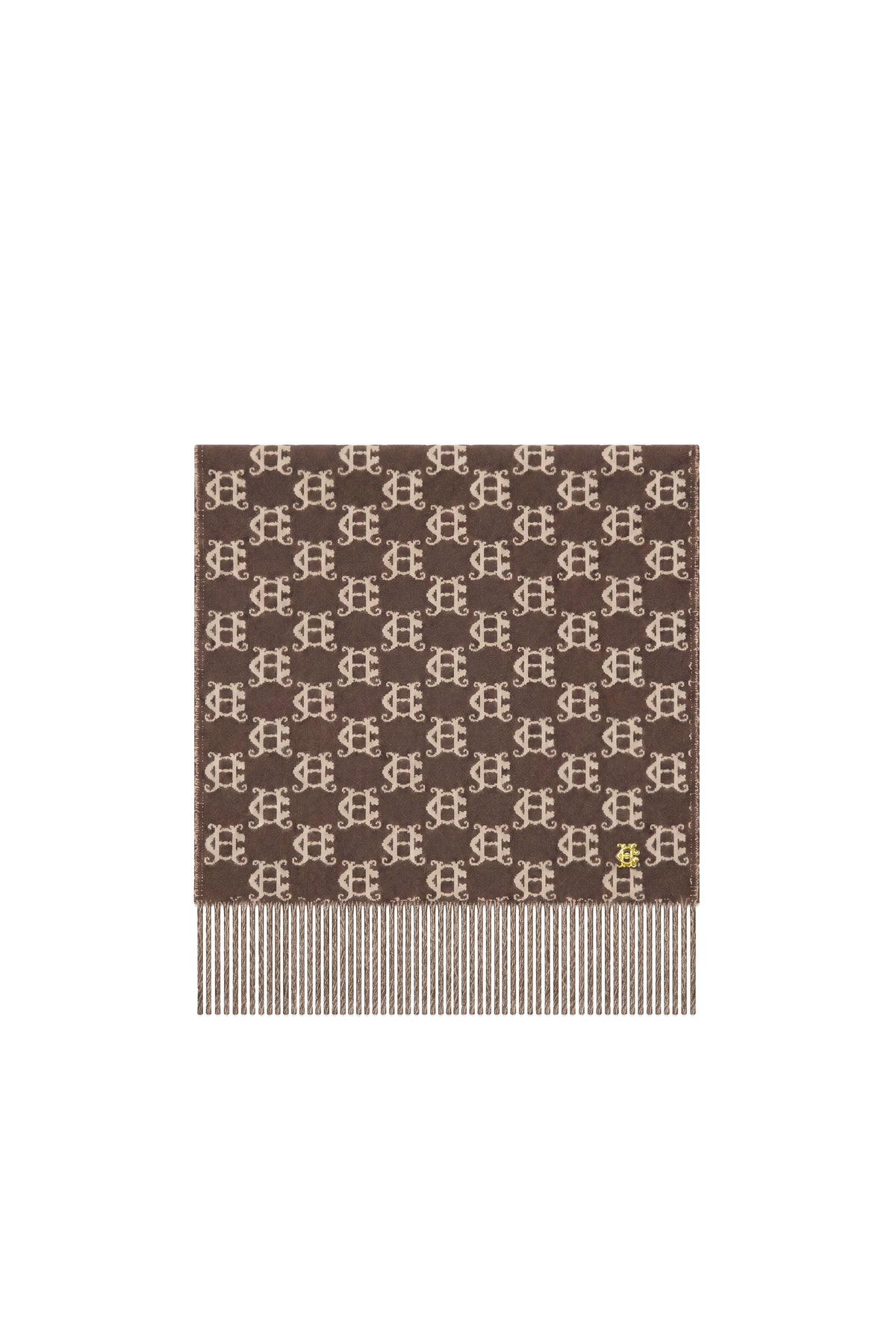 Heraldic Monogram Scarf - Chocolate Monogram