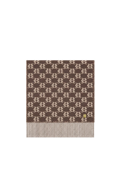 Heraldic Monogram Scarf - Chocolate Monogram