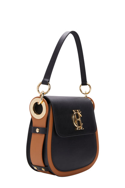 Chelsea Saddle Bag (Black/Tan)