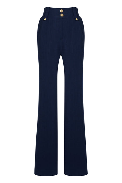 High Waisted Straight Trouser