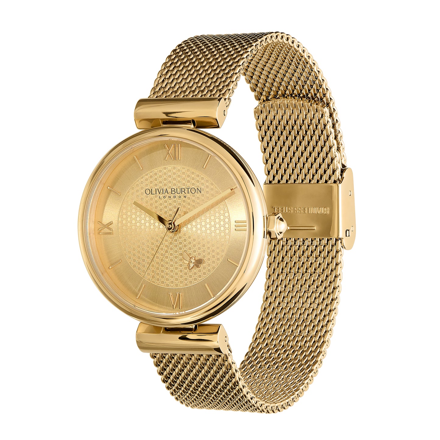 Signature 36mm Minima Bee T-Bar Gold Mesh Watch