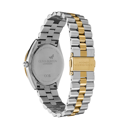 Sports Luxe 34mm Bejewelled Forest Green & Two Tone Bracelet Watch