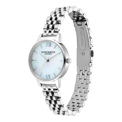 Classic 30mm White & Silver Bracelet Watch