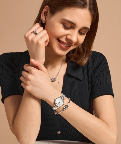 Classic 30mm White & Silver Bracelet Watch