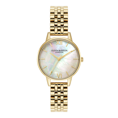 Classic 30mm White & Gold Bracelet Watch