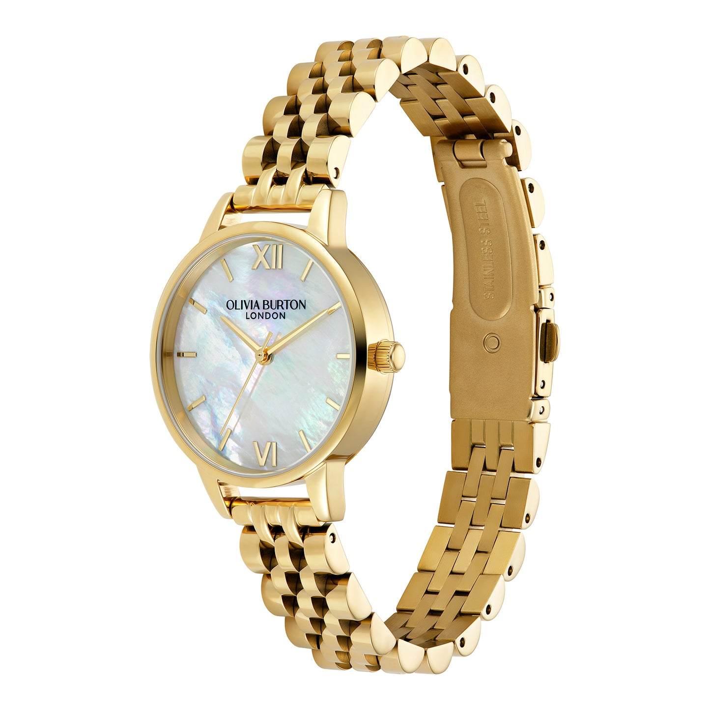 Classic 30mm White & Gold Bracelet Watch