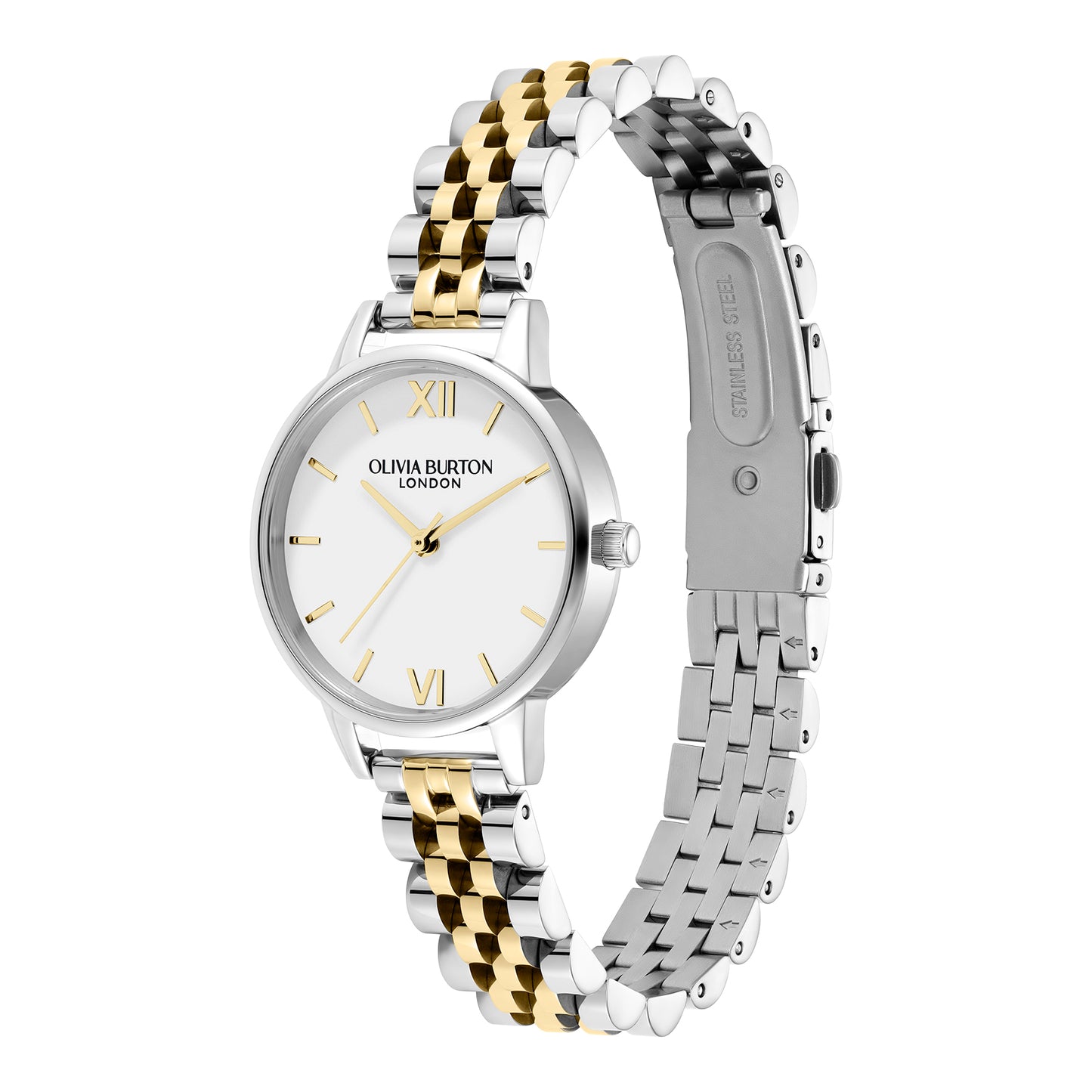 Classic 30mm White & Two Tone Bracelet Watch
