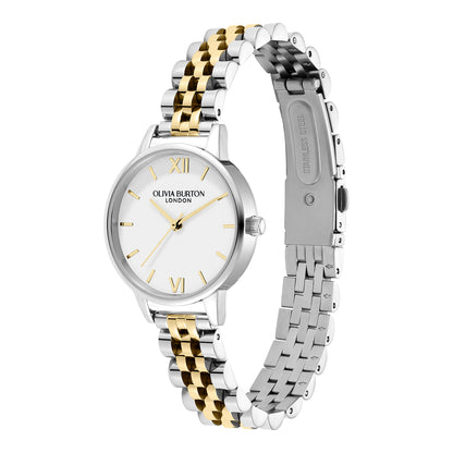 Classic 30mm White & Two Tone Bracelet Watch