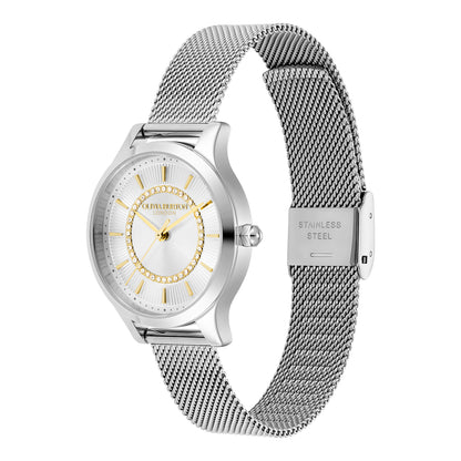 Classic 30mm Wonderlust White & Silver Mesh Watch