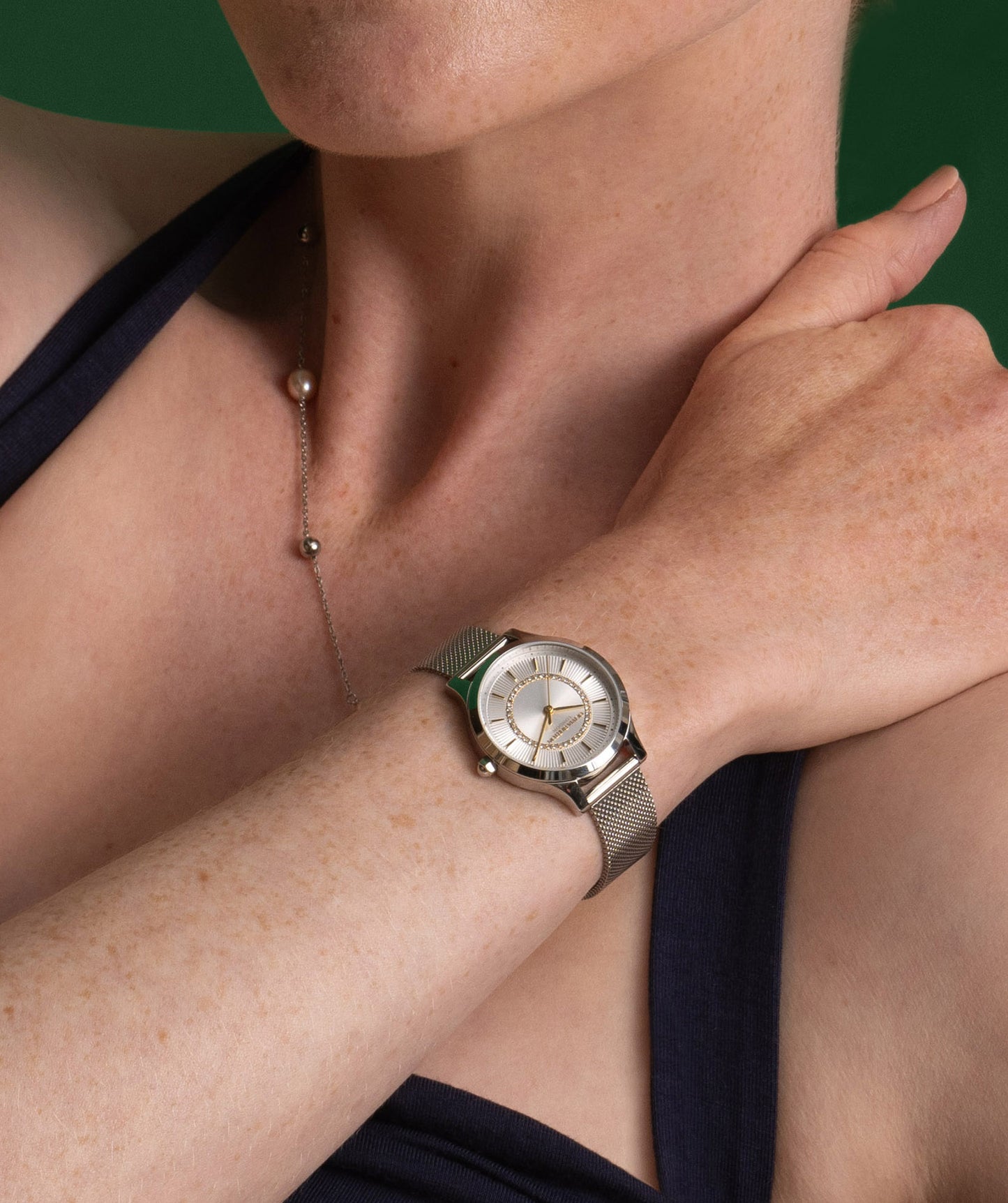 Classic 30mm Wonderlust White & Silver Mesh Watch