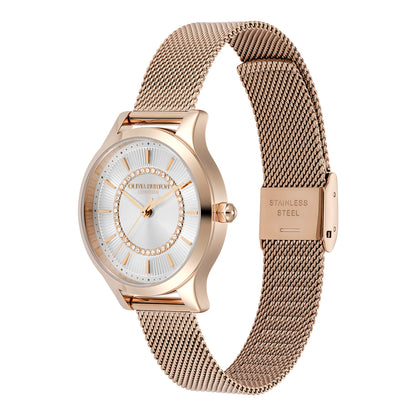 Classic 30mm Wonderlust White & Rose Gold Mesh Watch