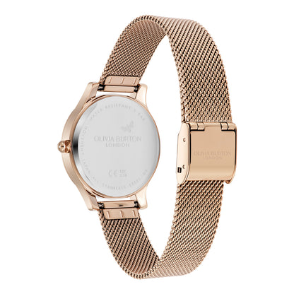 Classic 30mm Wonderlust White & Rose Gold Mesh Watch