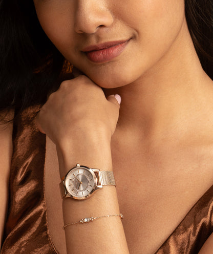 Classic 30mm Wonderlust White & Rose Gold Mesh Watch