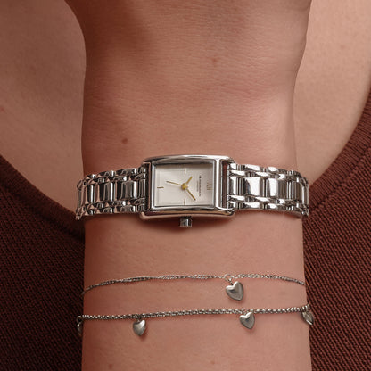 Mini 16mm Grove White & Silver Bracelet Watch