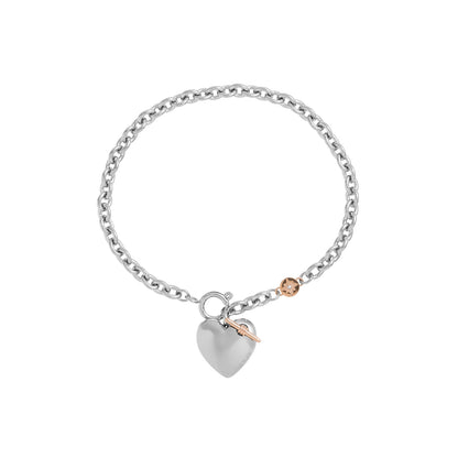 Classic Knot Heart Silver Bracelet