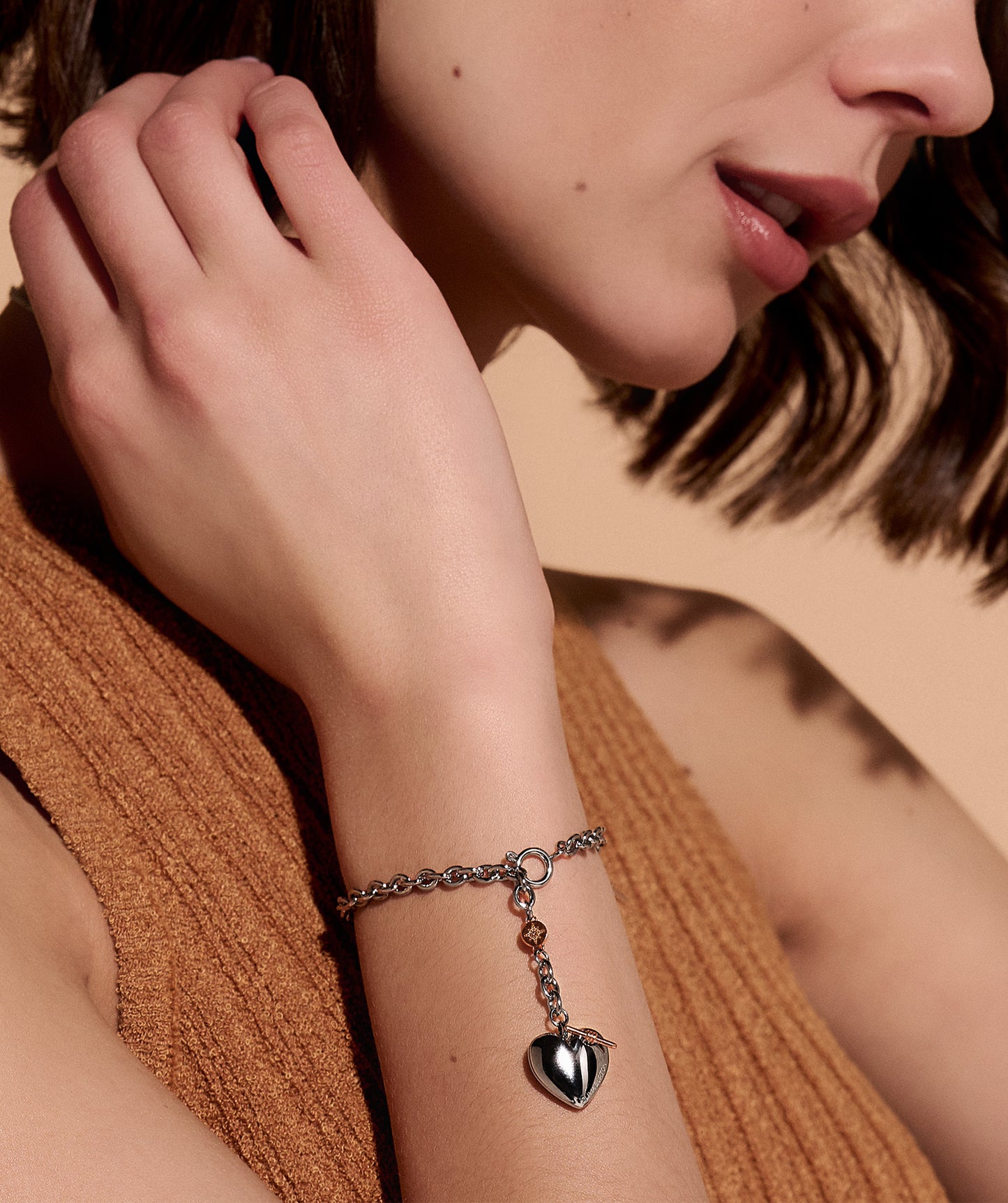 Classic Knot Heart Silver Bracelet