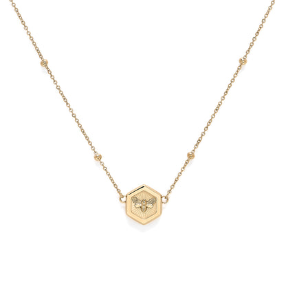 Signature Minima Bee Gold Pendant Necklace