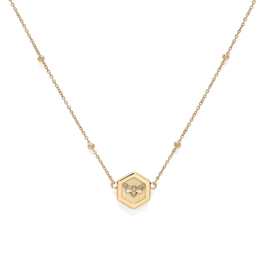 Signature Minima Bee Gold Pendant Necklace