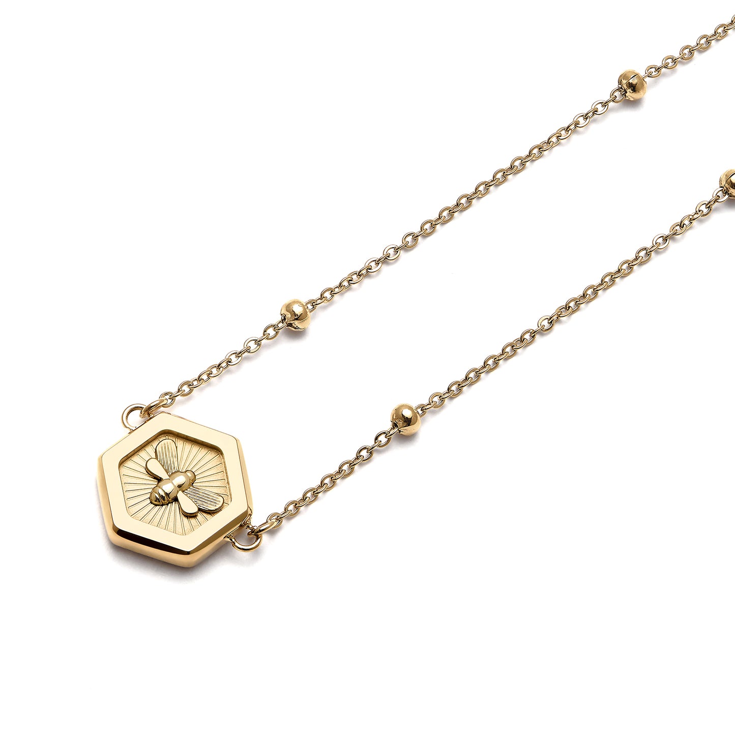 Signature Minima Bee Gold Pendant Necklace