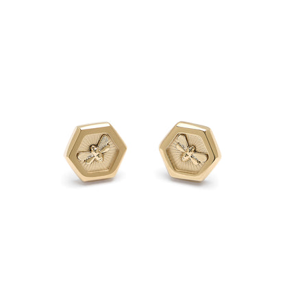 Signature Minima Bee Gold Stud Earrings