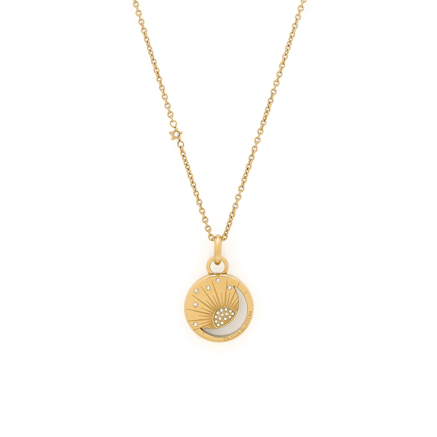 Celestial Sun Gold Plated Pendant Necklace