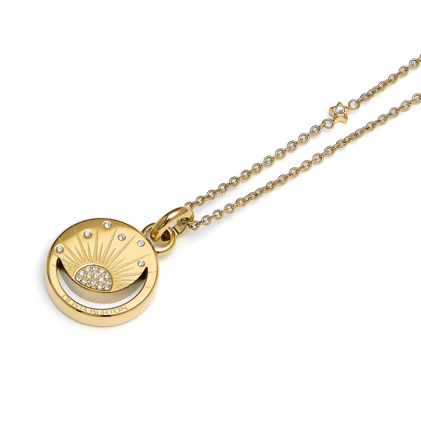 Celestial Sun Gold Plated Pendant Necklace