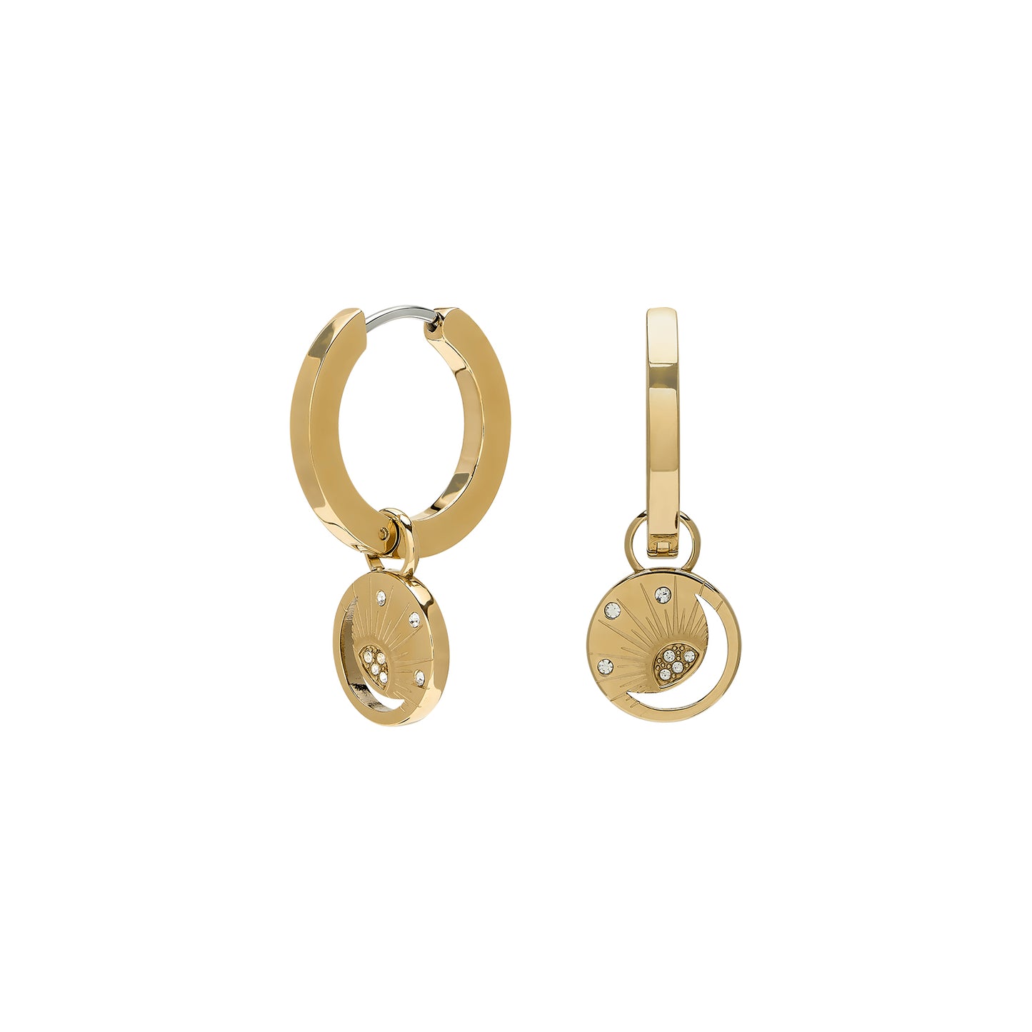 Celestial Sun Gold Plated Hoop Earrings
