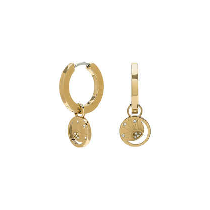 Celestial Sun Gold Plated Hoop Earrings