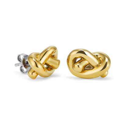 Lover's Knot Gold Plated Stud Earring