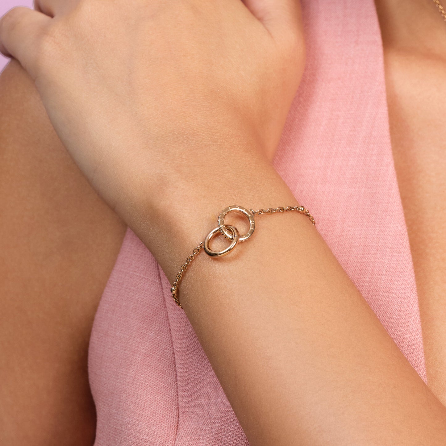 Classic Amity Interlock Rose Gold Plated Bracelet