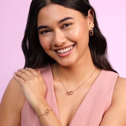Classic Amity Interlock Rose Gold Plated Bracelet