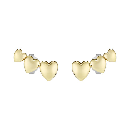 Mini Heart Gold Plated Stud Earrings