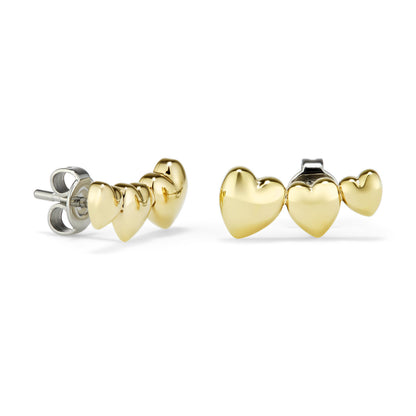 Mini Heart Gold Plated Stud Earrings