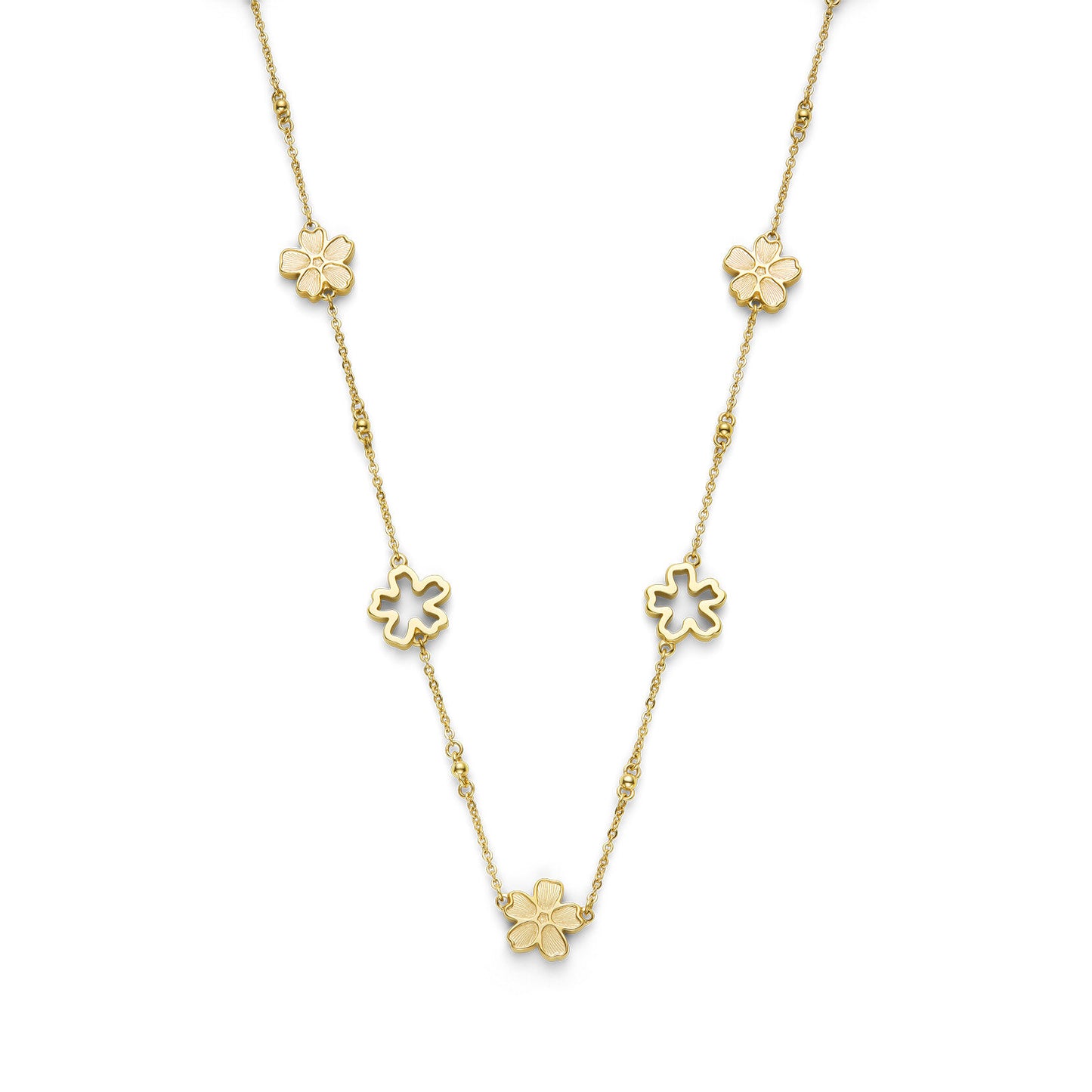Forget Me Not Floral Gold Plated Necklace