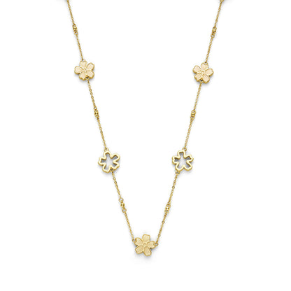 Forget Me Not Floral Gold Plated Necklace