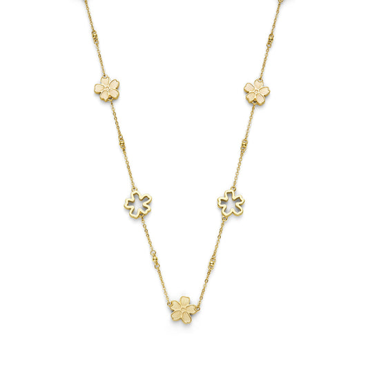 Forget Me Not Floral Gold Plated Necklace