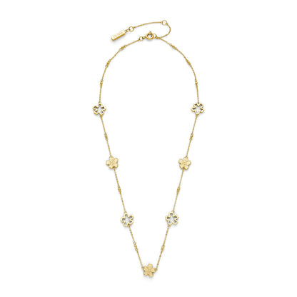 Forget Me Not Floral Gold Plated Necklace