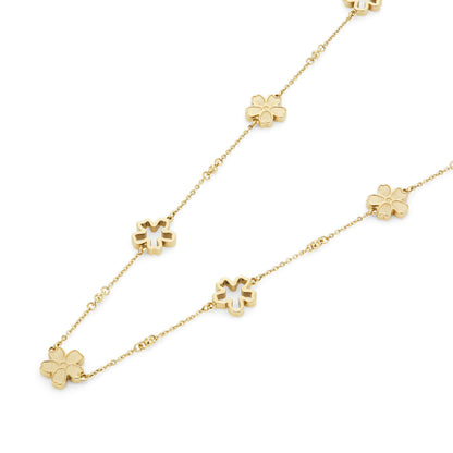 Forget Me Not Floral Gold Plated Necklace