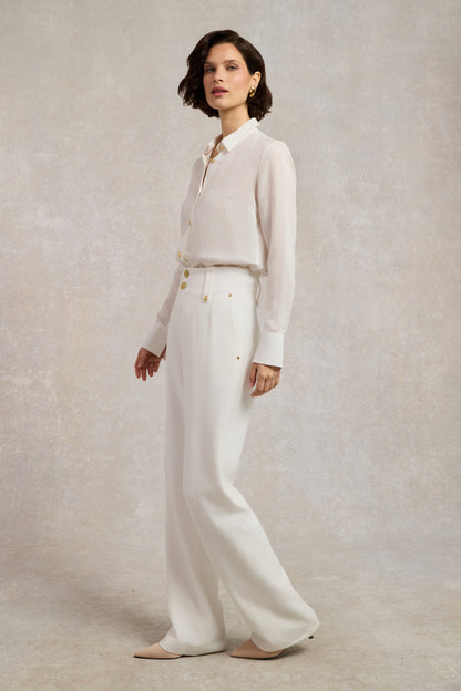 High Waisted Straight Trouser