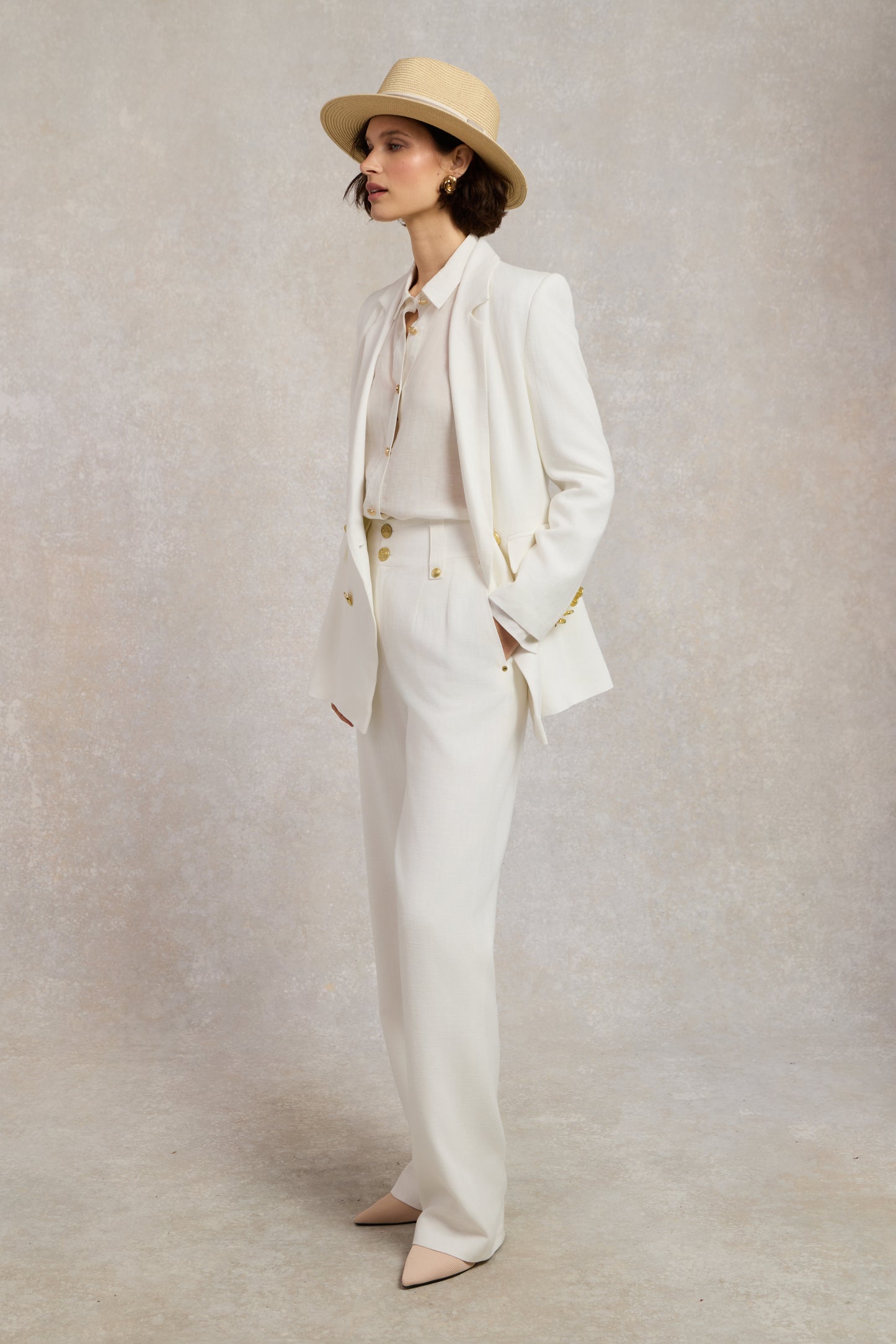 High Waisted Straight Trouser