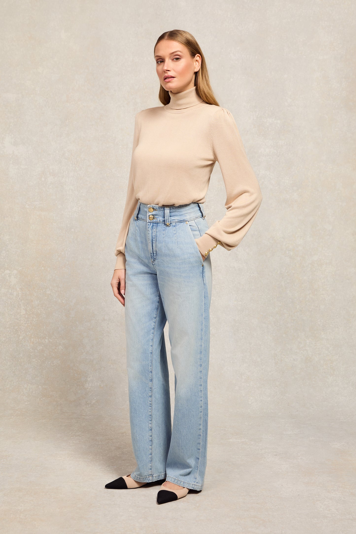 Tailored Wide Leg Jean