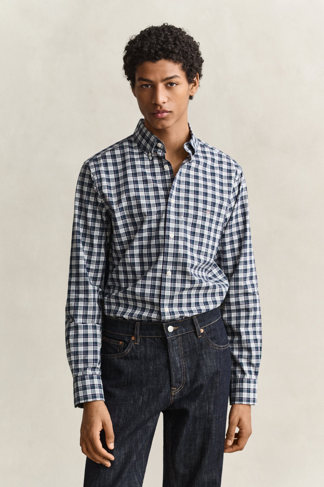 REGULAR FIT POPLIN CHECK SHIRT