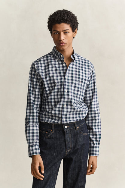 REGULAR FIT POPLIN CHECK SHIRT