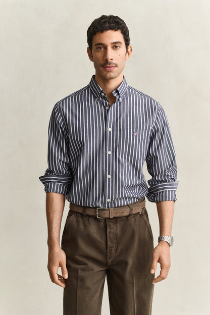 REGULAR FIT POPLIN STRIPE SHIRT