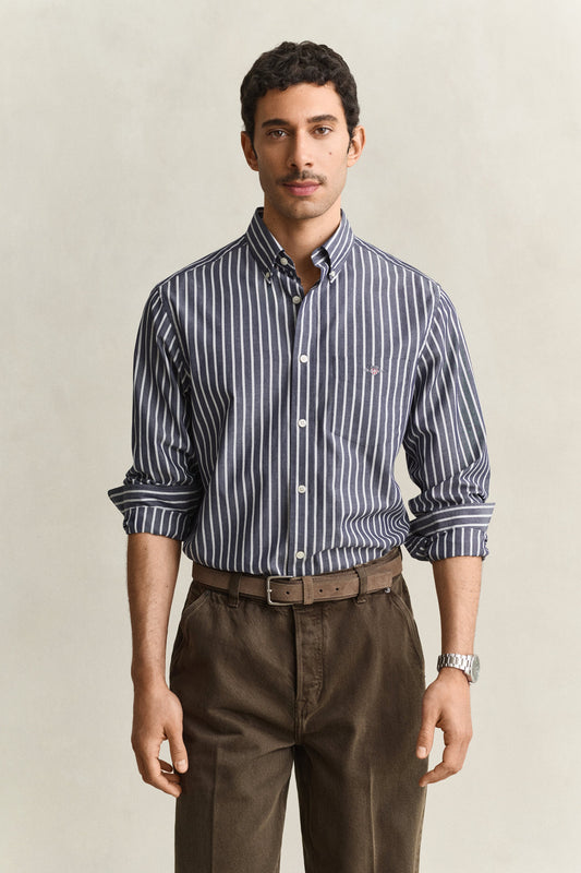 REGULAR FIT POPLIN STRIPE SHIRT