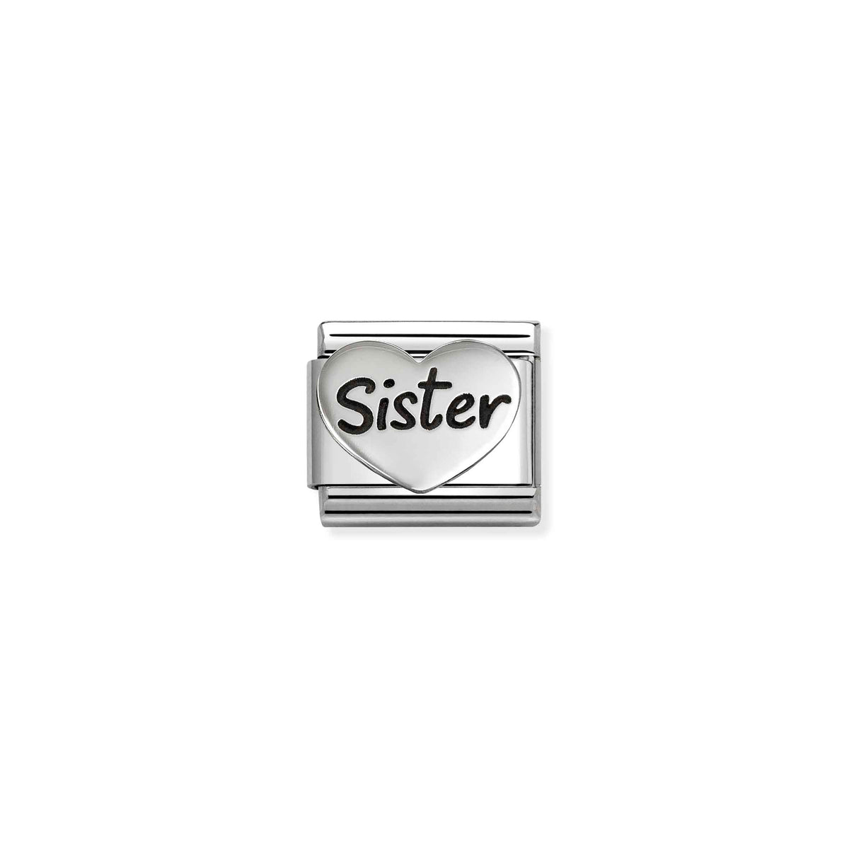 Composable Classic OXIDIZED SYMBOLS in steel and 925 sterling sterling Sister
