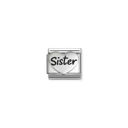 Composable Classic OXIDIZED SYMBOLS in steel and 925 sterling sterling Sister