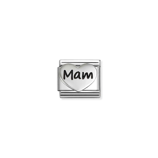 Composable Classic OXIDIZED SYMBOLS in steel and 925 sterling sterling Mam