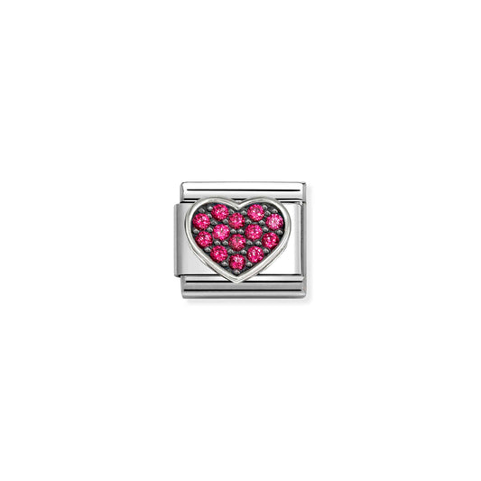 Composable SYMBOLS steel and 925 sterling silver RICH RED Heart