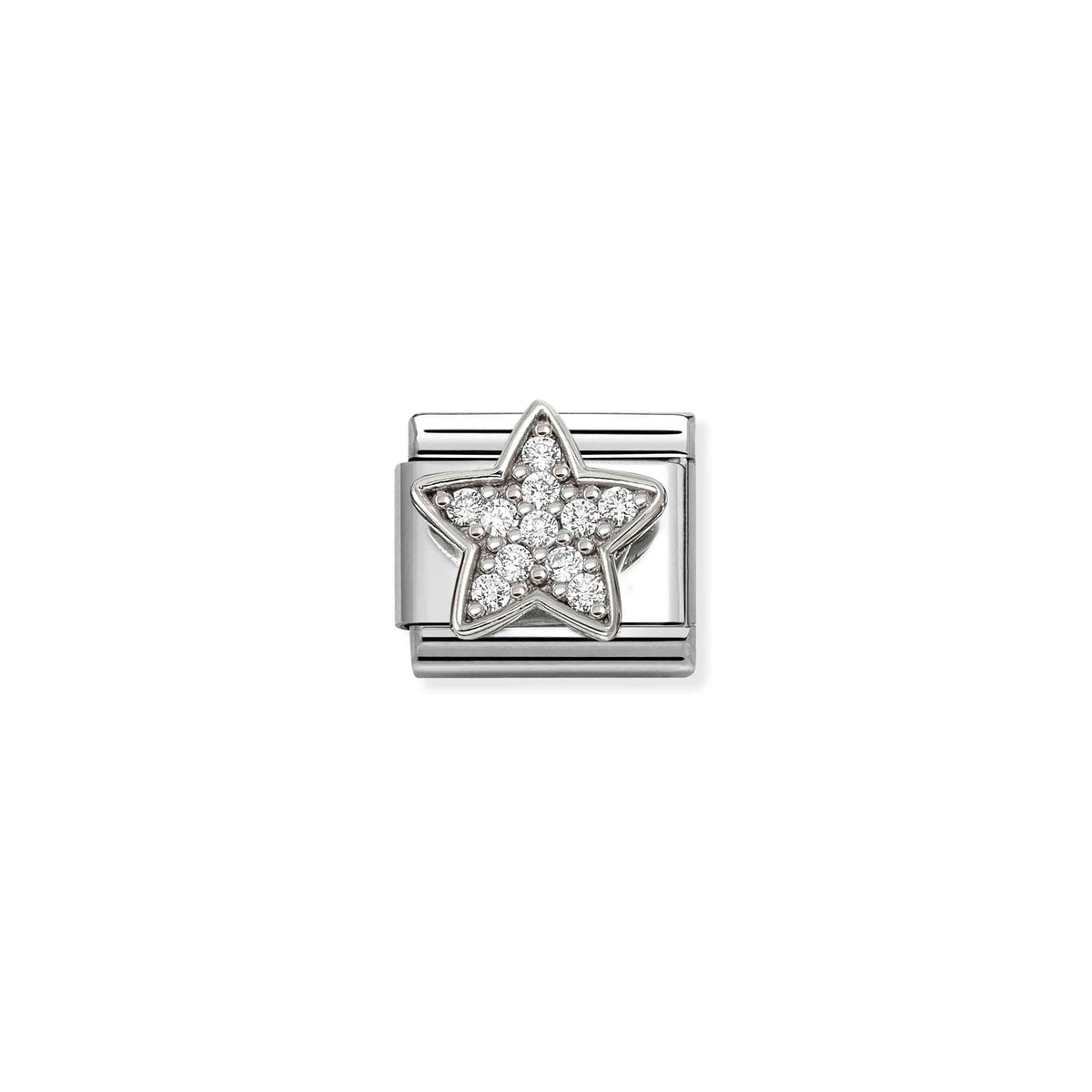Composable SYMBOLS steel Cz and 925 sterling silver RICH WHITE Star